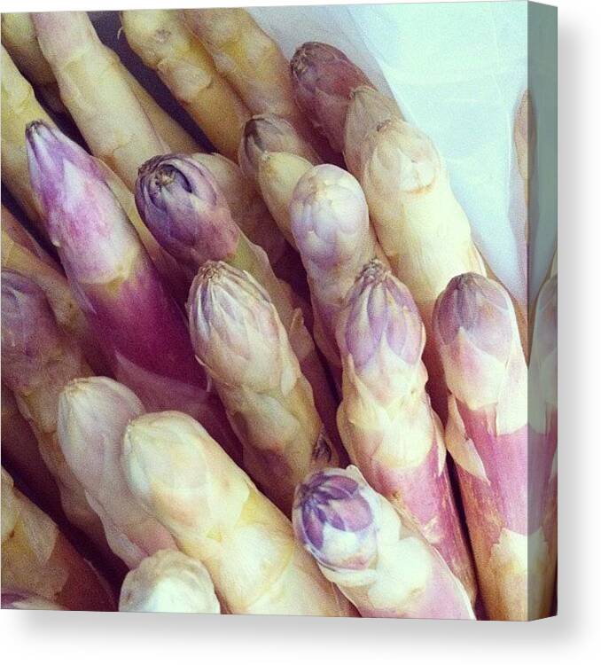 Food Canvas Print featuring the photograph Spears Of White Asparagus by Chloe Stickland