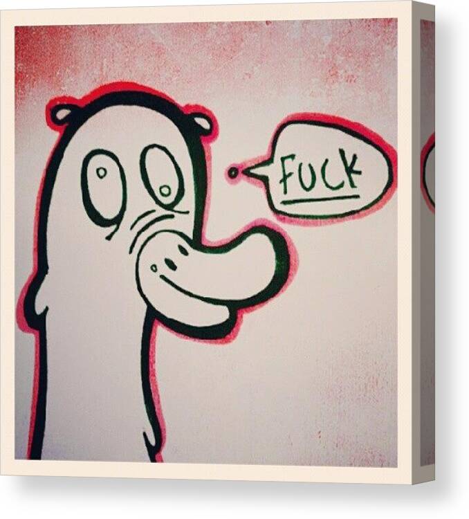 Doodle Canvas Print featuring the photograph Spell Check... #ducking #duck #doodle by Dilaxo Gertron