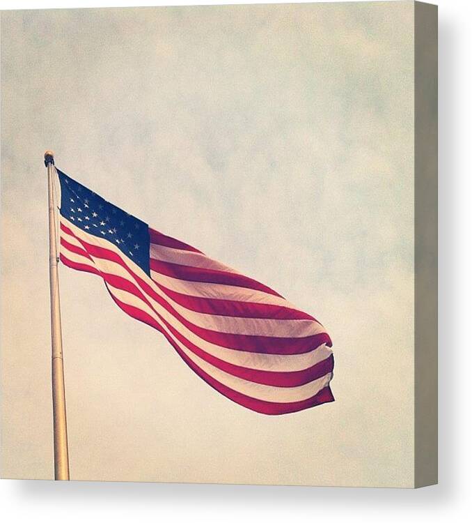 Clouds Canvas Print featuring the photograph Stars and Stripes by Lori Lynn Gager