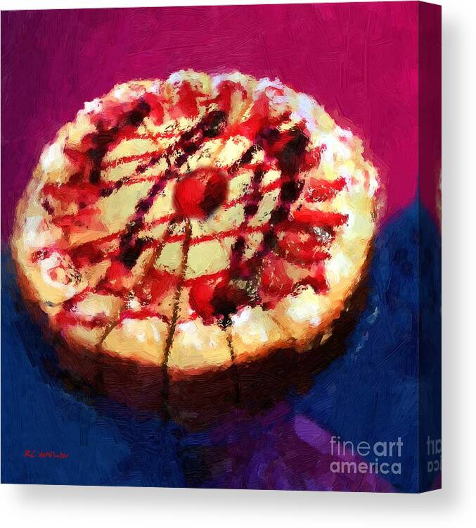 Cake Canvas Print featuring the painting Stawberry Sin by RC DeWinter