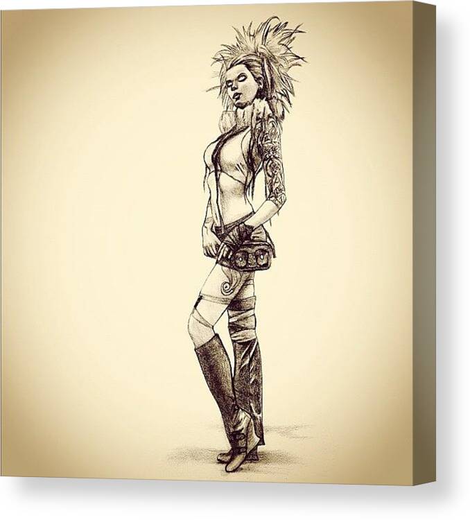 Body Canvas Print featuring the photograph Steampunk Girl 2 by Andres R