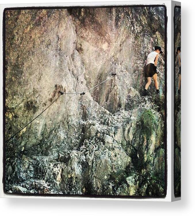 Climbing Canvas Print featuring the photograph Step by Step by Florian Divi