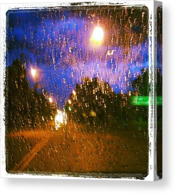 Blue Canvas Print featuring the photograph Stormy Night 2 by Tomeka Prescott