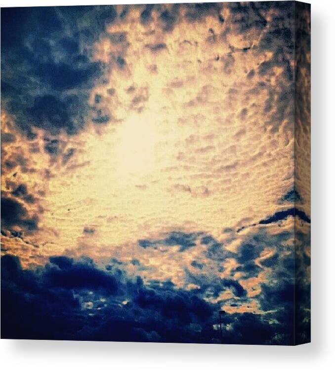 Clouds Canvas Print featuring the photograph Stormy. (#storm #clouds #sunset by Alicia Marie
