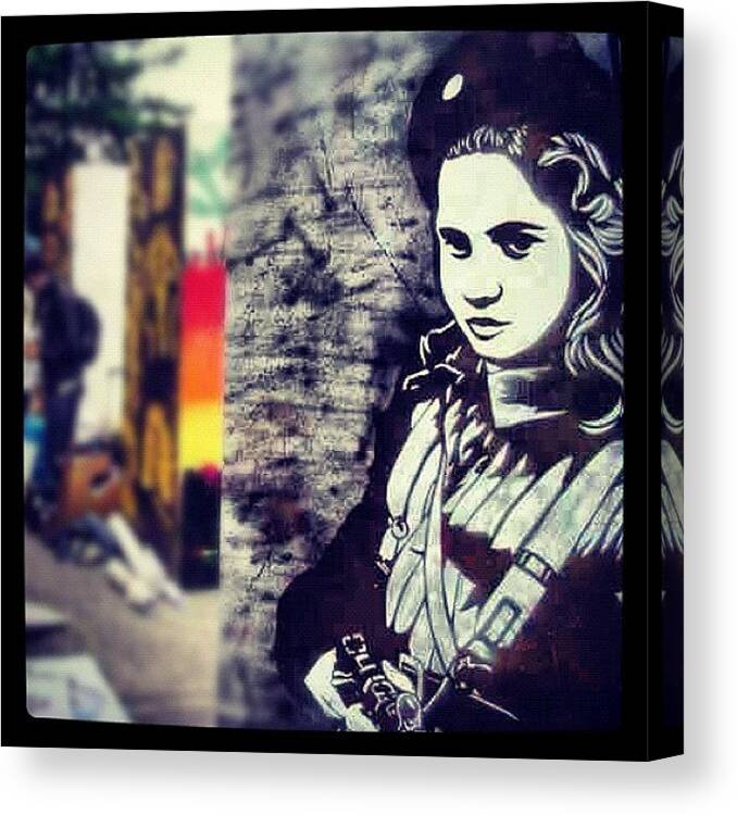 Stencilart Canvas Print featuring the photograph #subwayart #graffitiart #art #canart by Nigel Brown