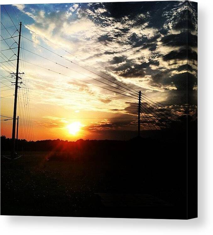 Summer Canvas Print featuring the photograph #summer #sunset #instasky by Lori Lynn Gager