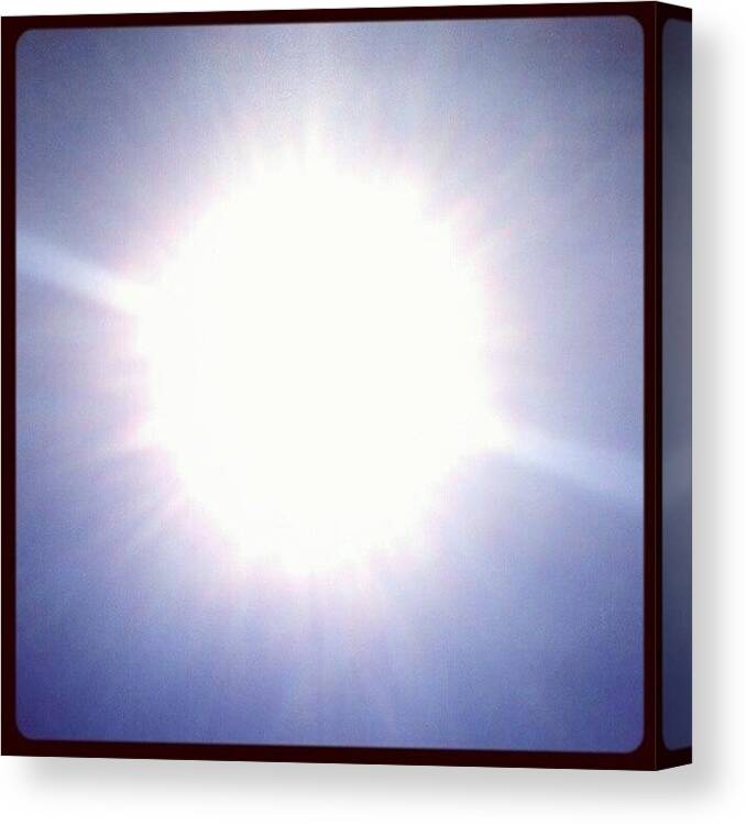 Blue Canvas Print featuring the photograph #sun #sunny #summersky #summer #heat by Lucy Maughan