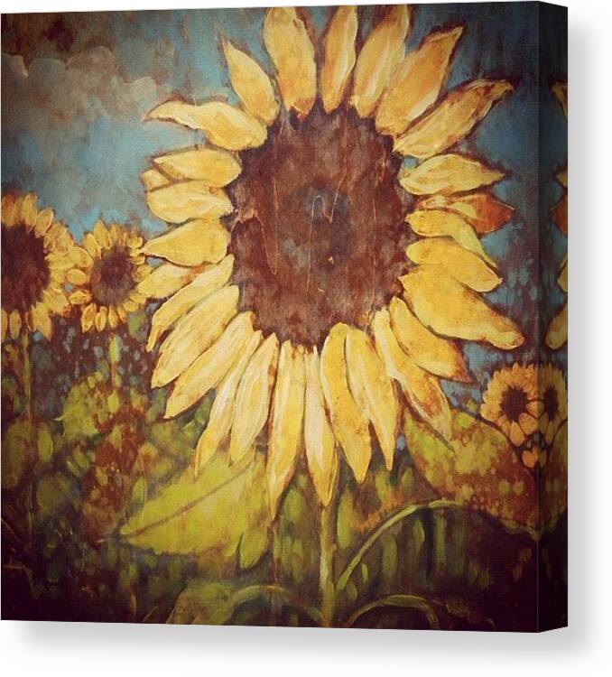 Sunflower Canvas Print featuring the photograph Sunflowers by Leisa Artus