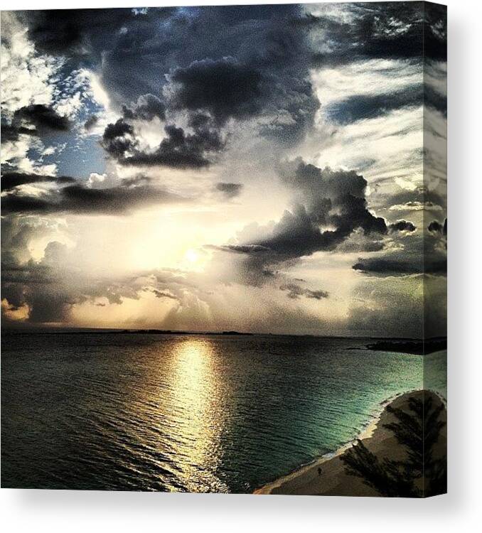 Sky Canvas Print featuring the photograph #sunrise At The #bahamas... #sky #igsg by Freddy Moncada
