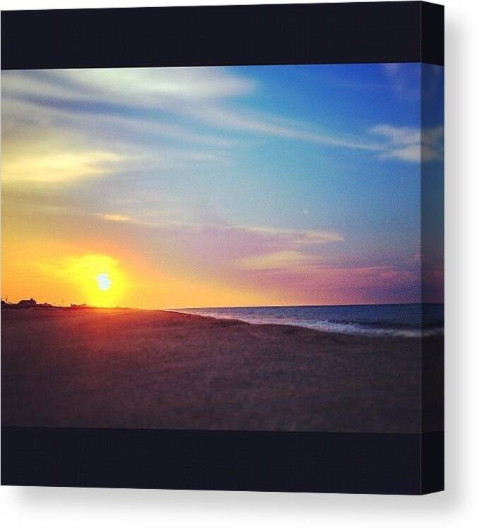 Beautiful Canvas Print featuring the photograph #sunrise #morning #beautiful #beach by Noah Terry