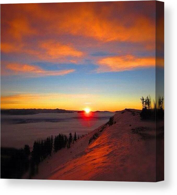 Mountains Canvas Print featuring the photograph Sunrise On Glory Mountain Dec 2011 by Niels Rasmussen