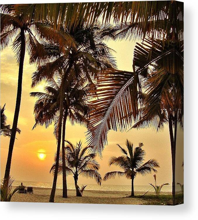 Landscape Canvas Print featuring the photograph Sunset By The Sea Landscape by Rishi Sood