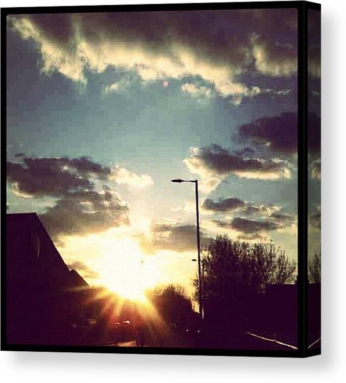 Beautiful Canvas Print featuring the photograph Sunset :d by Junaid Khan