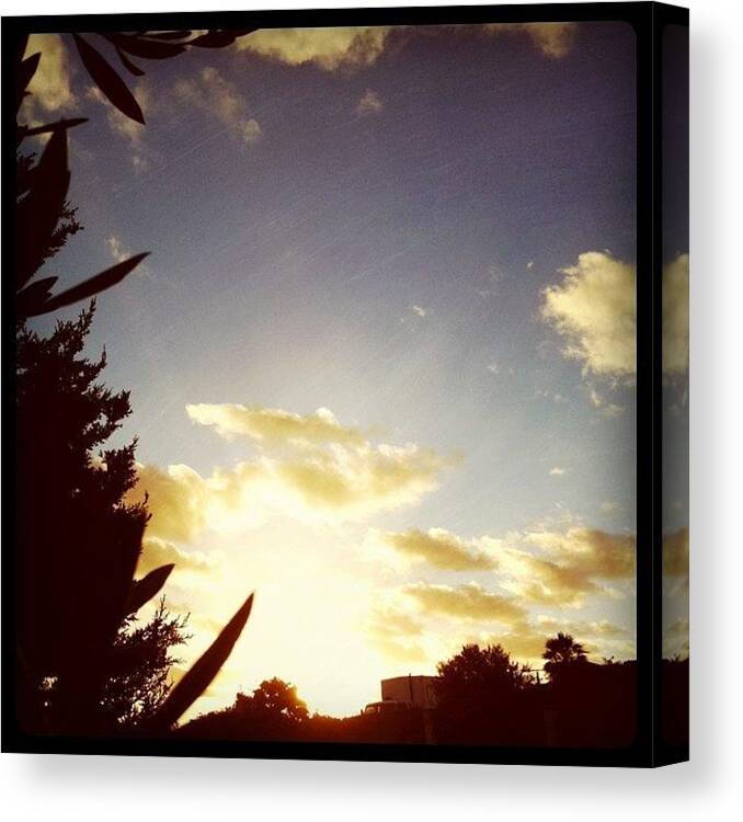Instagram Canvas Print featuring the photograph #sunset #evening #spring #sun #sky by Kirk Roberts