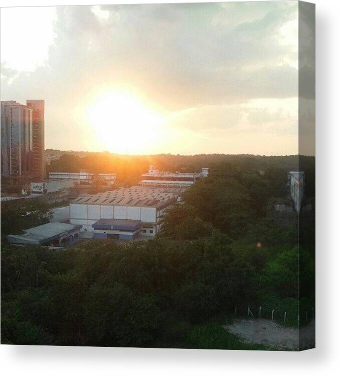 Manaus Canvas Print featuring the photograph Sunset in Manaus AM Brazil by Augusto Costa