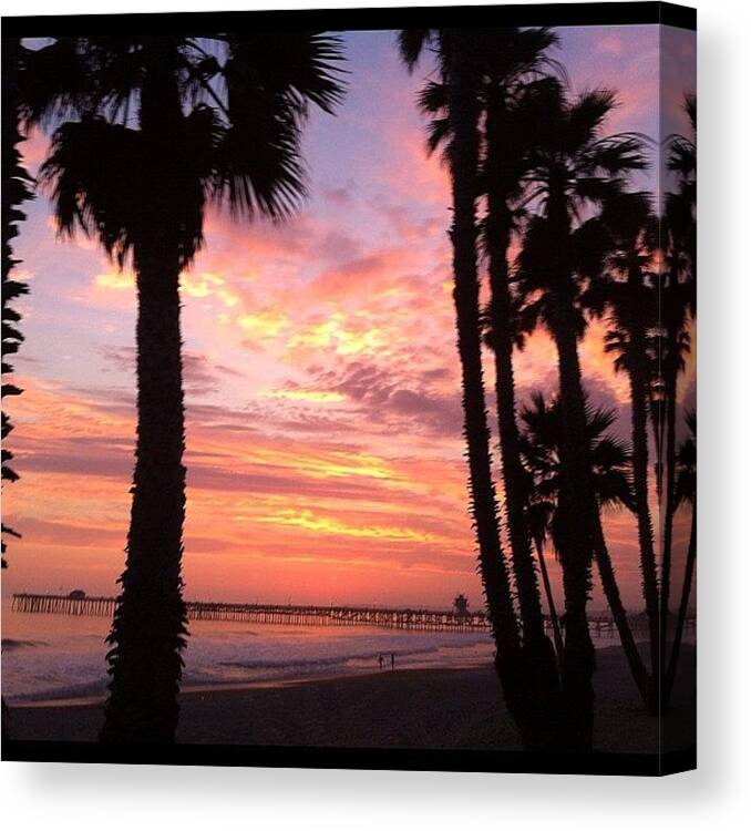 Surf Canvas Print featuring the photograph Sunset In #sanclemente #pier #nofilter by Paul Carter