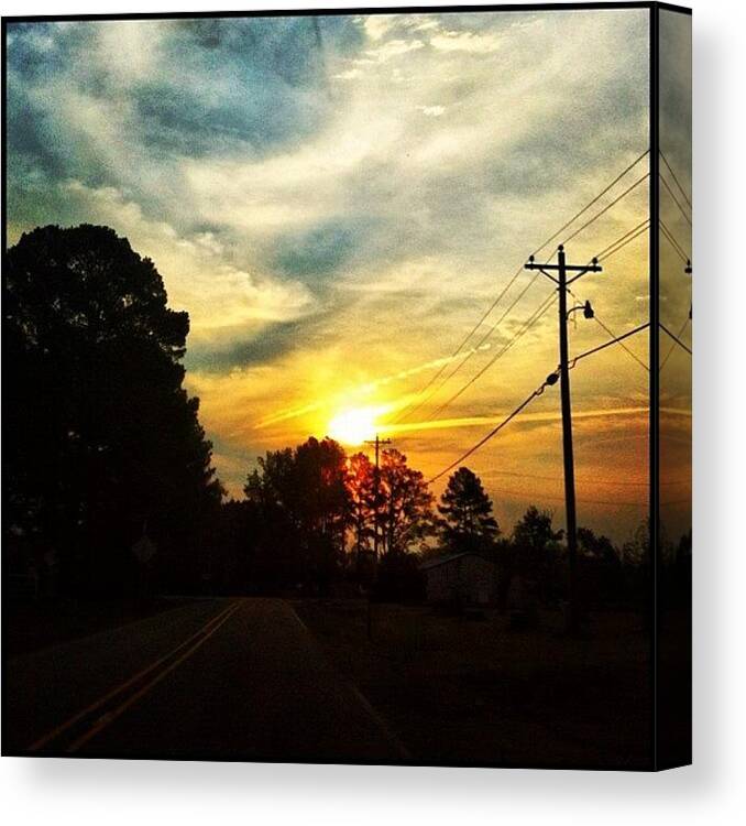 Ig Canvas Print featuring the photograph Sunset In The Country by Roger Snook