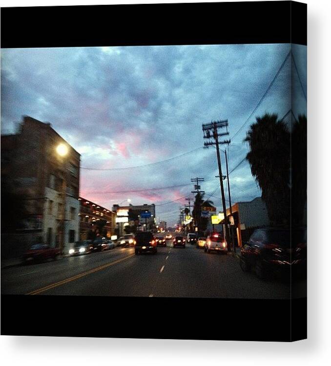 Sunset Canvas Print featuring the photograph #sunset #la by Ash Eliot