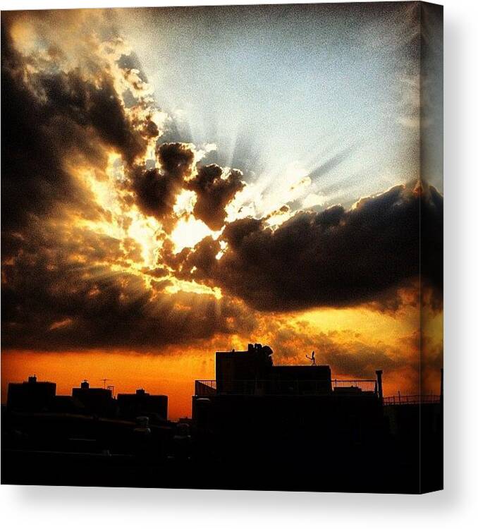 Sunset Canvas Print featuring the photograph Sunset by Lizzy M