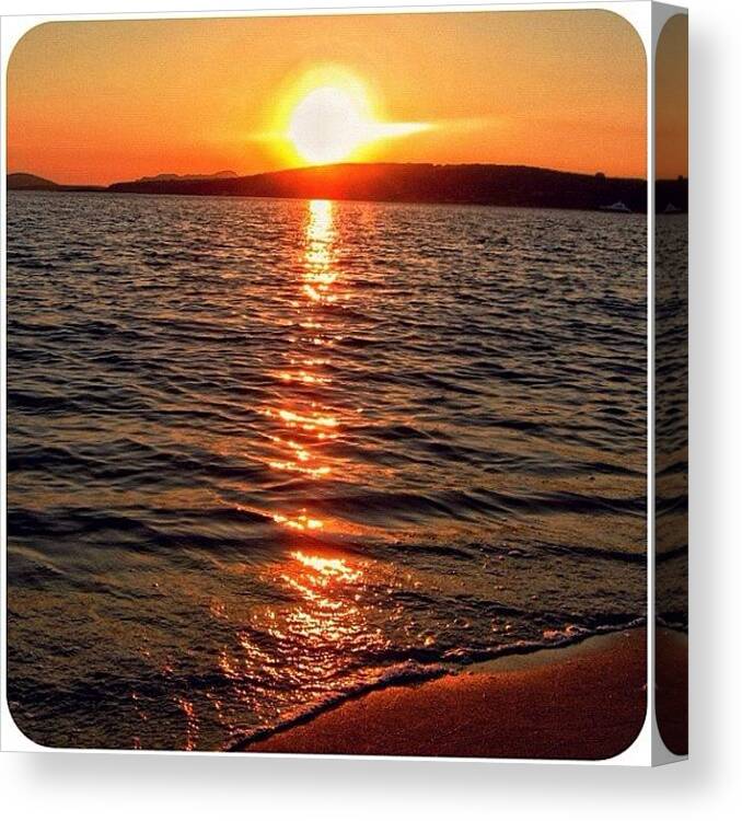 Cageexpo Canvas Print featuring the photograph Sunset On Lageri Beach, Paros/greece by Cage 😱 Folles
