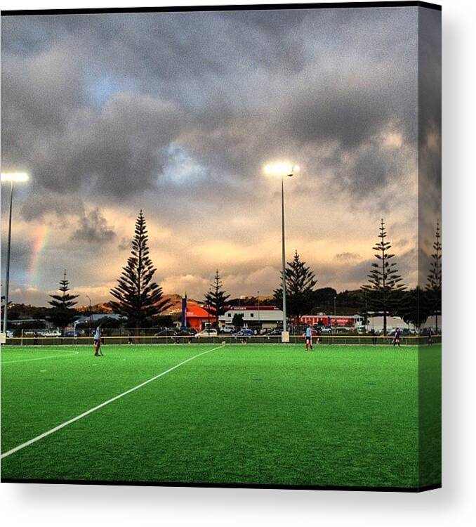 Photooftheday Canvas Print featuring the photograph Sunset Over The Hockey #iphonesia by Stewart Baird