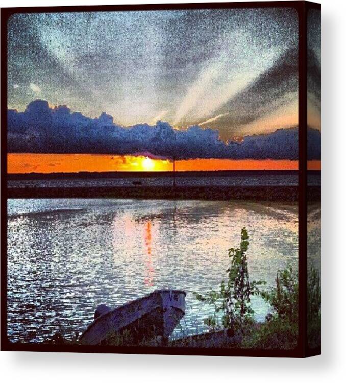 Ink361 Canvas Print featuring the photograph #sunset #pymatuning #webstagram #ink361 by Maria Firkaly