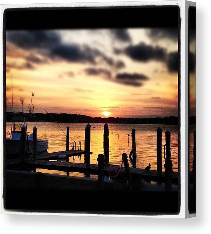 Realjerseyshore Canvas Print featuring the photograph #sunset #realjerseyshore #jerseyshore by Alison K