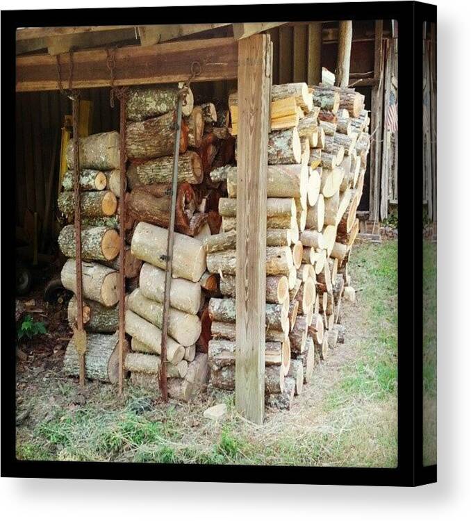 Wood Canvas Print featuring the photograph Supplies For Winter by Micah Mulinix