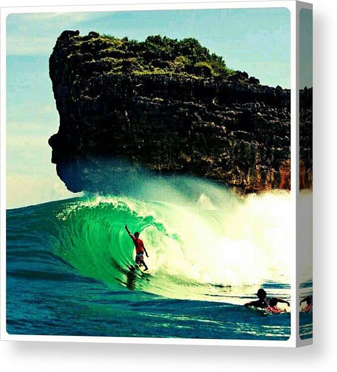 Instalike Canvas Print featuring the photograph Surfs Up! #beach #ocean #water #waves by Mary Carter