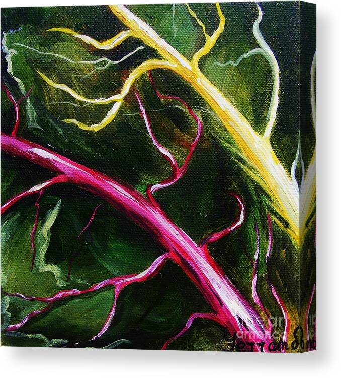 Food Canvas Print featuring the painting Swiss-Chard by Karen Ferrand Carroll