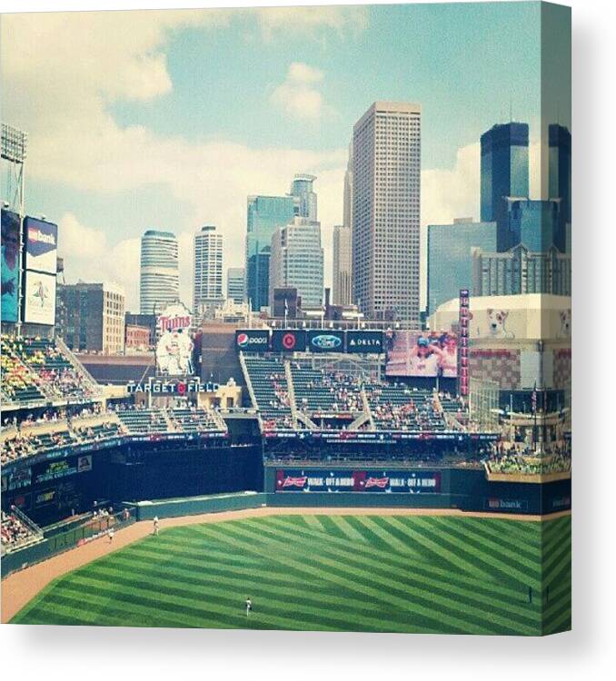 Baseball Canvas Print featuring the photograph Target Field by Amber Abreu