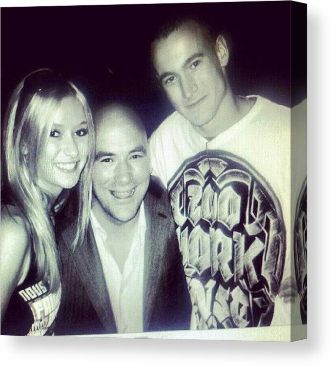 Mma Canvas Print featuring the photograph #tbt @djbrunz & I With Dana White! So by Lindi Morris
