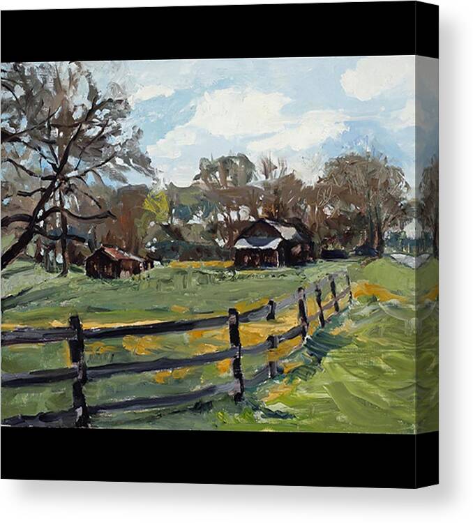 Landscape Canvas Print featuring the painting Tennesee Back Road by Joyce Snyder