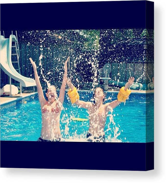 Summer Canvas Print featuring the photograph Thank God For Swimmies 🏊🙏 by ⅉ∆ⓢʘƝ ƙƎɳ†