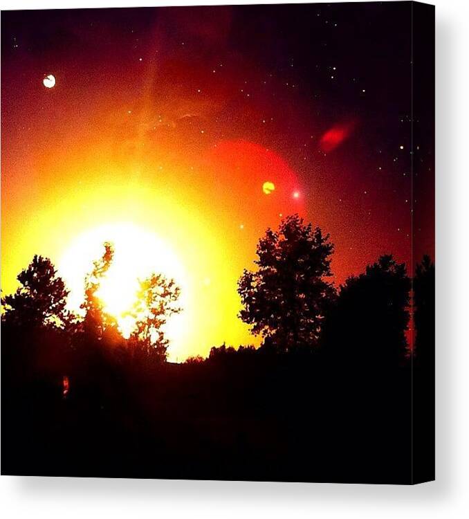 Shine Canvas Print featuring the photograph That Sunset #nature #movie #dark by Brandon Yamaguchi