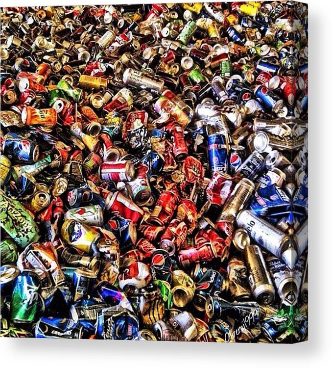 Aluminum Canvas Print featuring the photograph The after Party. #afterparty #cans by Jorge Olvera
