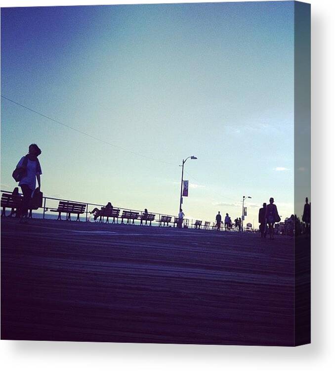  Canvas Print featuring the photograph The Boardwalk by Randy Lemoine