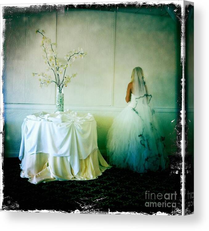 Bride Canvas Print featuring the photograph The bride takes a moment by Nina Prommer