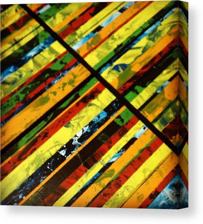 Strips Canvas Print featuring the photograph The Corners Of 4 Different Art Pieces by Troy Thomas