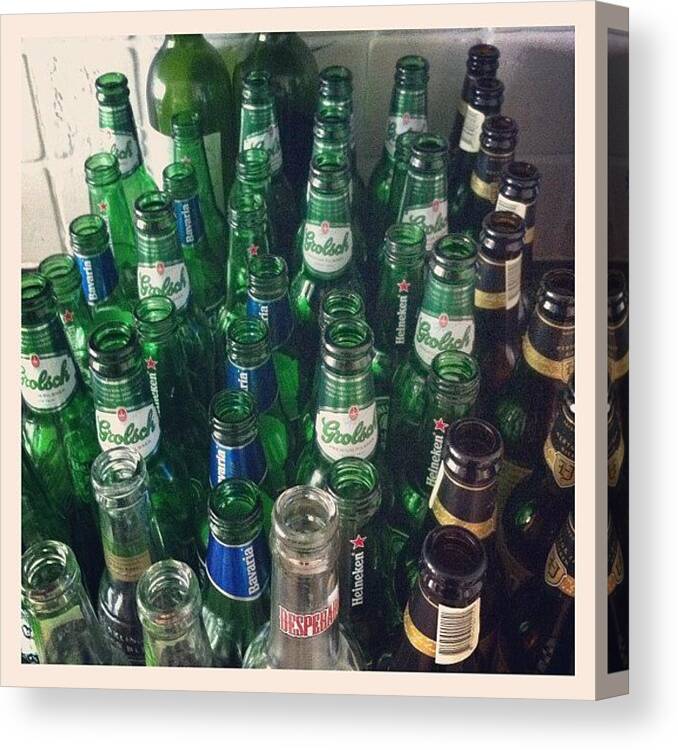 Bavaria Canvas Print featuring the photograph The Empty Bottle After Party (cleaning) by Sebastiaan Van der Graaf