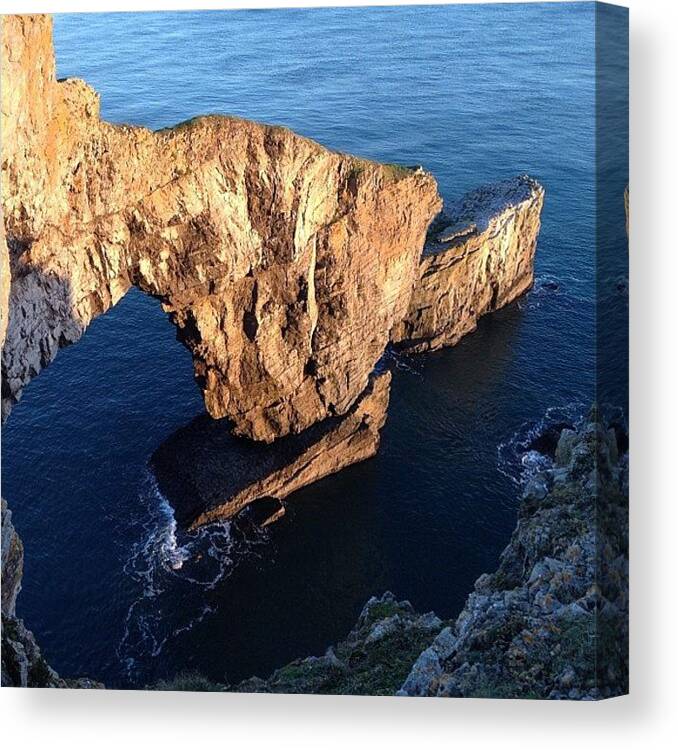  Canvas Print featuring the photograph The Green Bridge Of Wales In Colour by Rachel Williams