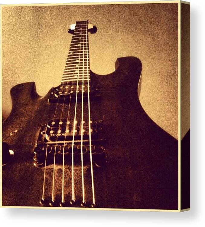 Guitar Canvas Print featuring the photograph The Guitar #bass #guitar #ibanez #music by Lucy Siciliano