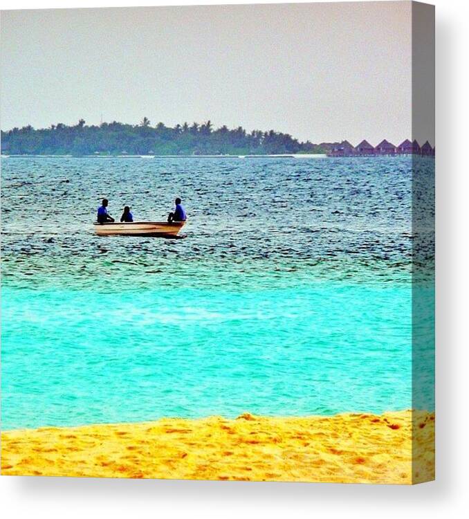 Maldives Canvas Print featuring the photograph The #maldives, #photooftheday #jj by Raffaele Salera