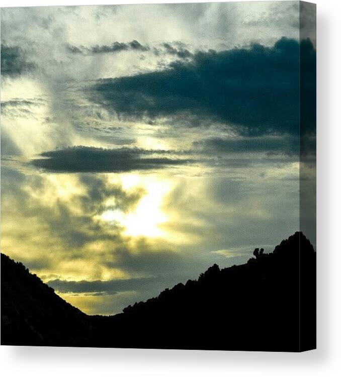 Utahsky Canvas Print featuring the photograph The Sunset Coming Out Of Spanish Fork by Becca Watters