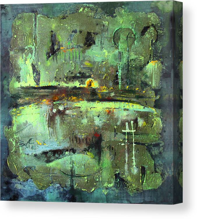 Abstract Canvas Print featuring the painting The Wall by Lolita Bronzini