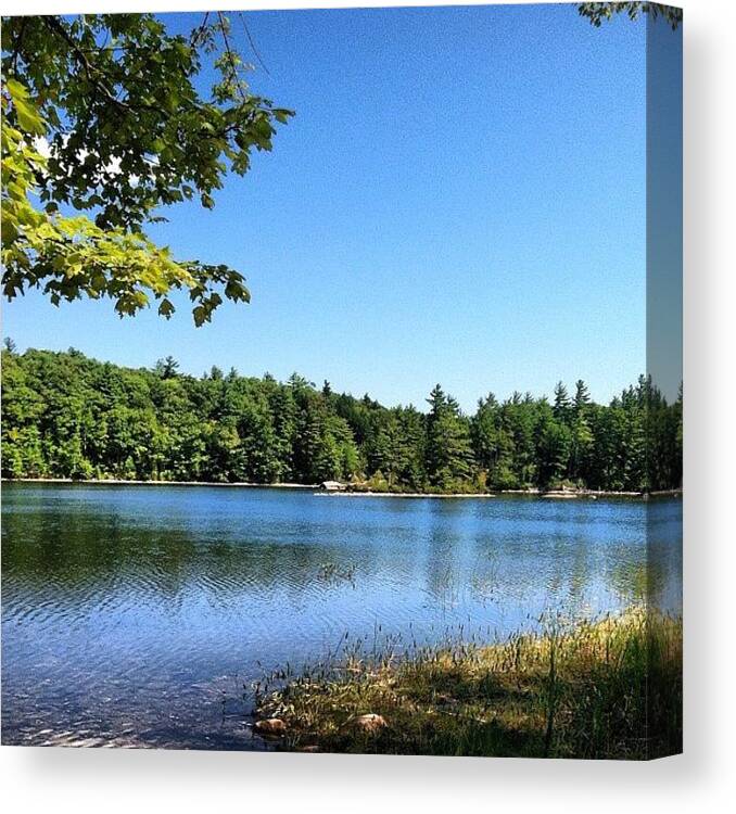 Canvas Print featuring the photograph There Is No Shortage If Water In Maine! by Linda Anderson