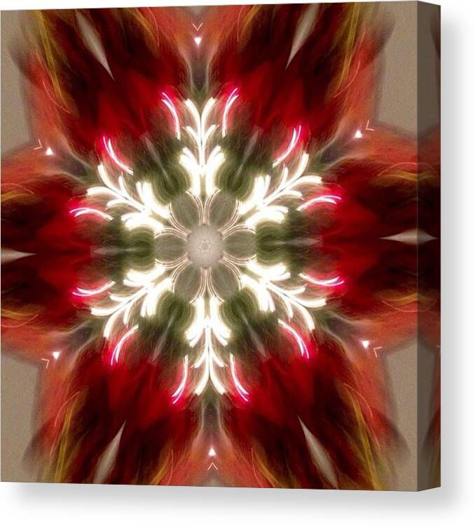 Popyacolour Canvas Print featuring the photograph This Beautiful Holiday Snowflake Is My by Aubrey Erickson