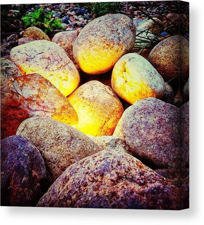 Beautiful Canvas Print featuring the photograph This Little Light Of Mine #rock #light by Lighting and Timing