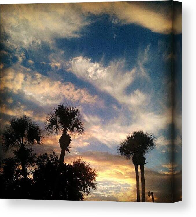 Thisisfl Canvas Print featuring the photograph #thisisfl #sunset Evening Sky by Gary W Norman