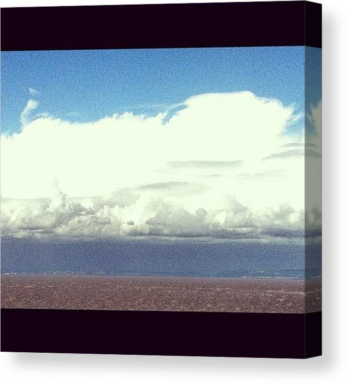 Bristolchannel Canvas Print featuring the photograph #thunderstorm #bristolchannel by Dave Frost